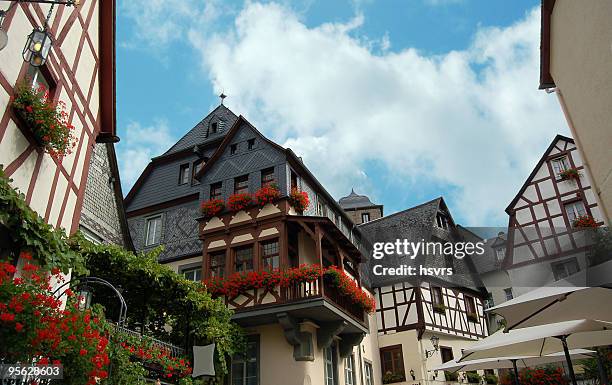 beilstein in mosel valley with typical half-timbered - monastery stock pictures, royalty-free photos & images