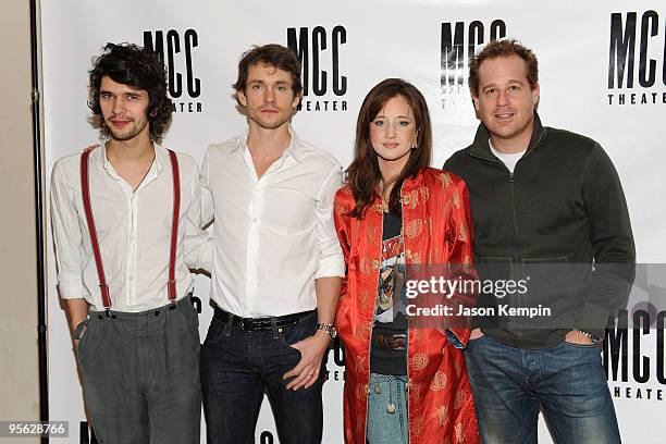 Actors Ben Whishaw, Hugh Dancy, Andrea Riseborough and Adam James attend a meet and greet with the cast of "The Pride" at the Manhattan Theatre Club...