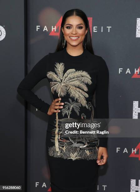 Actress Lilly Singh poses for a picture on the red carpet during the "Fahrenheit 451" New York premiere at NYU Skirball Center on May 8, 2018 in New...