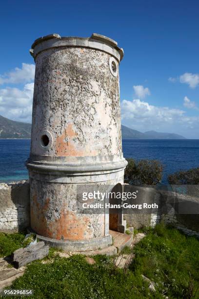 the venetian lighthouse - fiskardo stockfoto's en -beelden