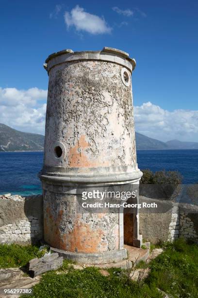 the venetian lighthouse - fiskardo stockfoto's en -beelden