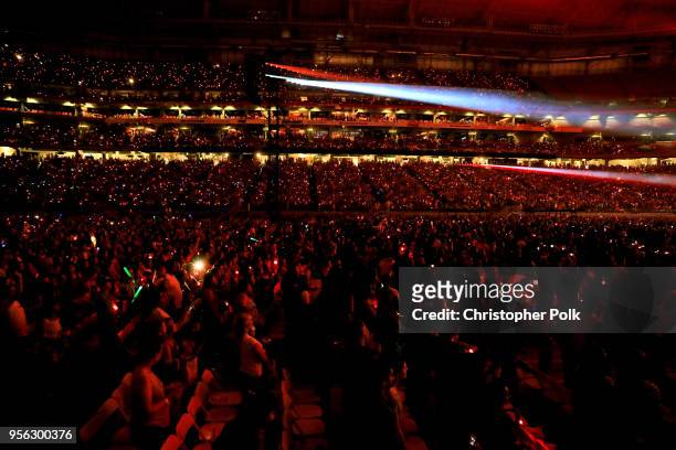The crowd is seen during opening night of Taylor Swift's 2018 Reputation Stadium Tour at University of Phoenix Stadium on May 8, 2018 in Glendale,...