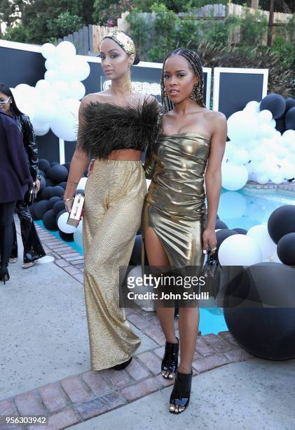 Draya Michele and Serayah McNeill attend a COVERGIRL sneak peek to their Fall 2018 Makeup line with COVERGIRL'S SVP, Ukonwa Ojo on May 8, 2018 in Los...