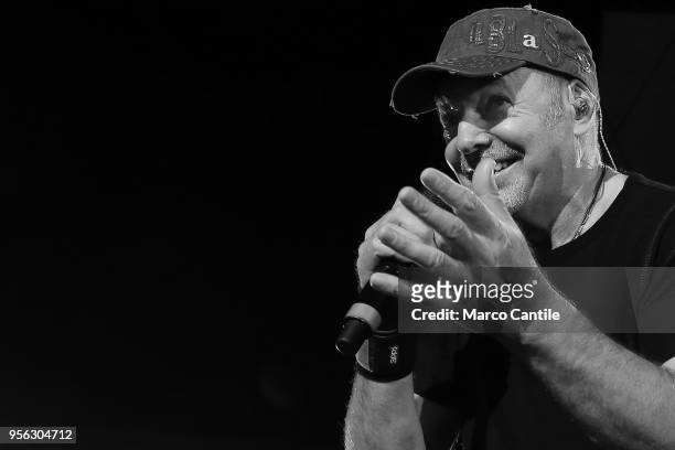 Italian rock singer Vasco Rossi during a concert in Naples at the San Paolo stadium.