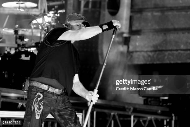 Italian rock singer Vasco Rossi during a concert in Naples at the San Paolo stadium.