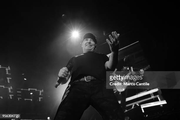 Italian rock singer Vasco Rossi during a concert in Naples at the San Paolo stadium.