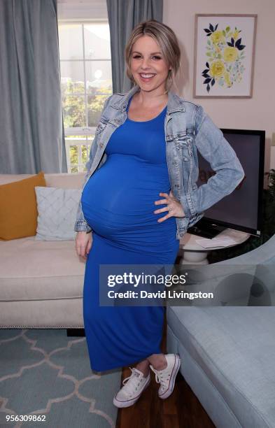 Personality Ali Fedotowsky poses at Hallmark's "Home & Family" at Universal Studios Hollywood on May 8, 2018 in Universal City, California.