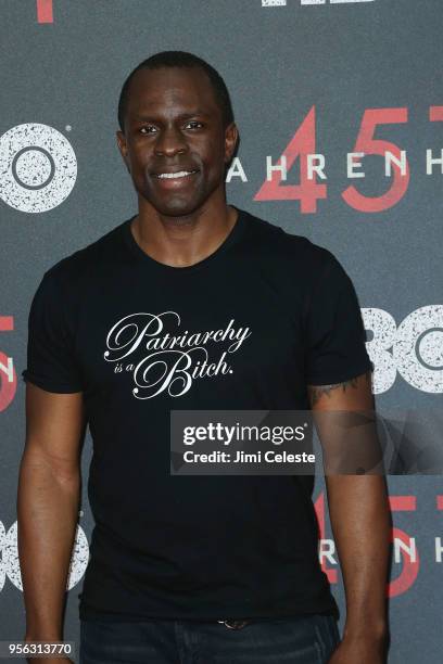 Gbenga Akinnagbe attends the New York premiere of "Farenheit 451" at NYU Skirball Center on May 8, 2018 in New York, New York.