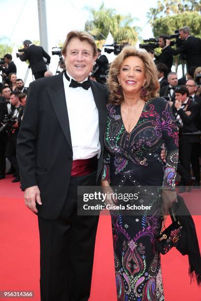 Peter Cervinka and Denise Rich attend the screening of "Everybody Knows " and the opening gala during the 71st annual Cannes Film Festival at Palais...