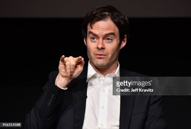 Actor Bill Hader speaks onstage in a panel discussion for BARRY FYC at Wolf Theatre on May 8, 2018 in North Hollywood, California.