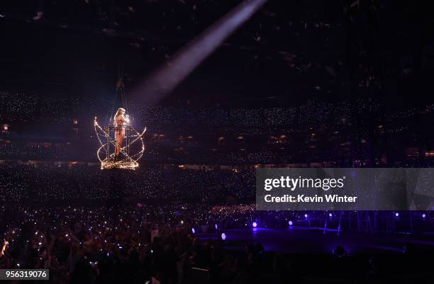 Taylor Swift performs onstage during opening night of her 2018 Reputation Stadium Tour at University of Phoenix Stadium on May 8, 2018 in Glendale,...