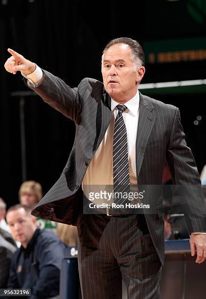 Head coach Jim O'Brien of the Indiana Pacers stands on the sideline during the game against the Minnesota Timberwolves on January 2, 2010 at Conseco...