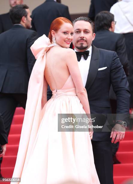 Barbara Meier and her boyfriend Klemens Hallman attend the screening of "Everybody Knows " and the opening gala during the 71st annual Cannes Film...