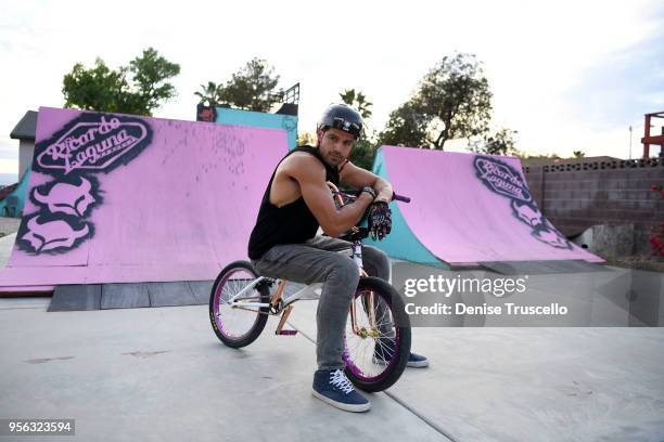 Professional BMX rider Ricardo Laguna portrait at RL's Backyard on May 8, 2018 in Las Vegas, Nevada.