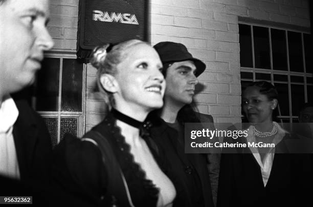 Madonna and photographer Steven Meisel arrive at the party for the publication of Madonna's book "Sex" on October 15, 1992 at Industria Superstudio...