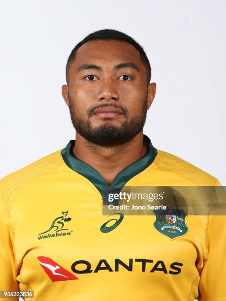 Sekope Kepu poses during the Australian Wallabies headshot session on May 7, 2018 in Gold Coast, Australia.