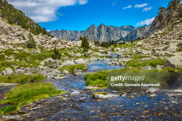 ratera valley aiguestortes and  estani de st. maurici  national park - pirin mountains stock pictures, royalty-free photos & images