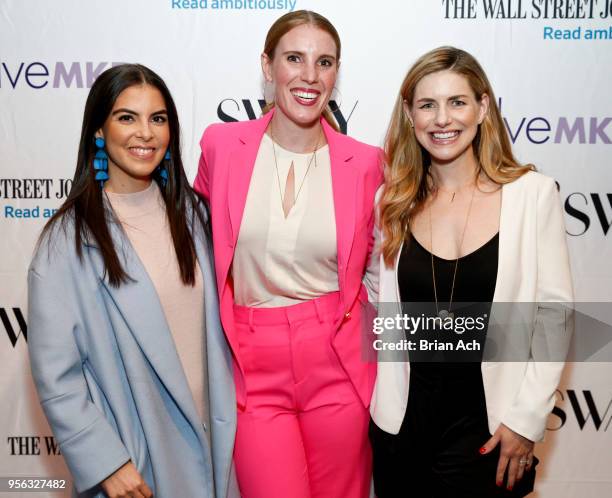 Caroline Ghosn, Maxie McCoy, and Ellen Lorenzo are seen at the SWAAY x WSJ x EvolveMKD: The Future Is Now event at Glass Houses on May 8, 2018 in New...