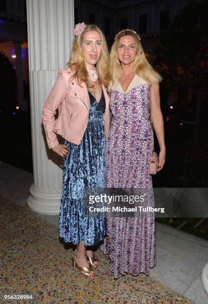 Joanna Garzilli and Evgenia Lorcy attend BritWeek at The Getty Villa on May 8, 2018 in Pacific Palisades, California.
