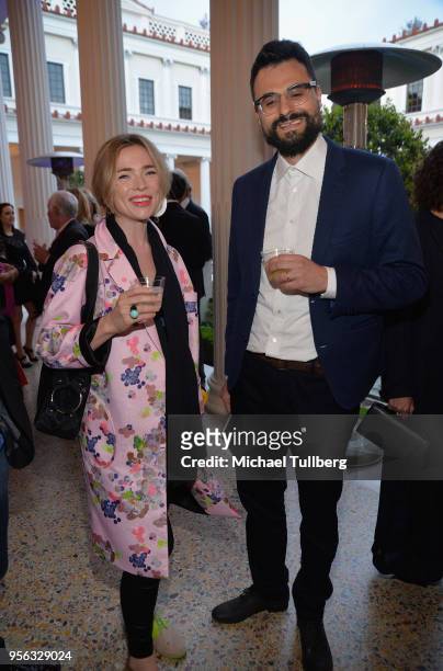 Poet Gabriele Tinti and guest attend BritWeek at The Getty Villa on May 8, 2018 in Pacific Palisades, California.