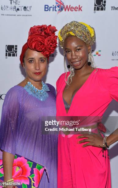 Julie Clancy and Tolula Adeyemi attend BritWeek at The Getty Villa on May 8, 2018 in Pacific Palisades, California.