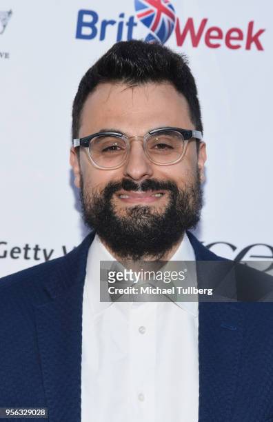Poet Gabriele Tinti attends BritWeek at The Getty Villa on May 8, 2018 in Pacific Palisades, California.