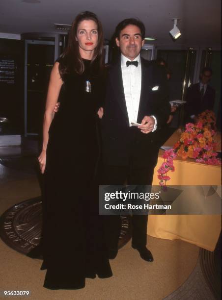 Model Stephanie Seymour and her husband billionaire Peter Brant attend an event at Christie's in 2001 in New York City, New York.