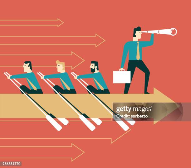 teamwork - rowing team stock illustrations