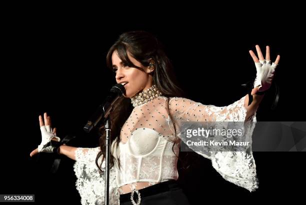 Camila Cabello performs onstage during opening night of Taylor Swift's 2018 Reputation Stadium Tour at University of Phoenix Stadium on May 8, 2018...