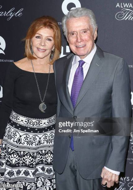 Personalities Joy Philbin and Regis Philbin attend the New York premiere of "Always At The Carlyle" at The Paris Theatre on May 8, 2018 in New York...