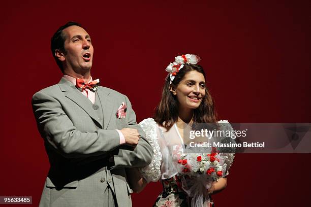 Actress Caterina Murino performs in "Dona Flor And Her The Two Husbands" at the Massimo Theatre on January 7 , 2010 in Cagliari , Italy.