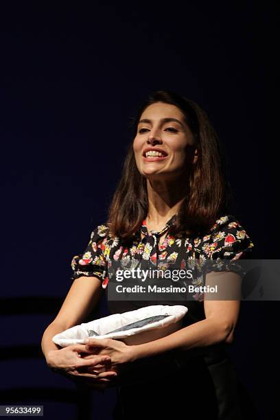 Actress Caterina Murino performs in "Dona Flor And Her The Two Husbands" at the Massimo Theatre on January 7 , 2010 in Cagliari , Italy.