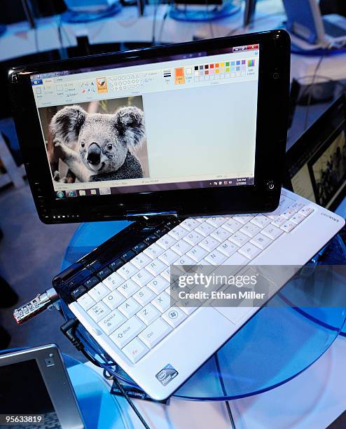 New Lenovo ideapad netbook running the new Intel N410 Atom processor is displayed at the 2010 International Consumer Electronics Show at the Las...