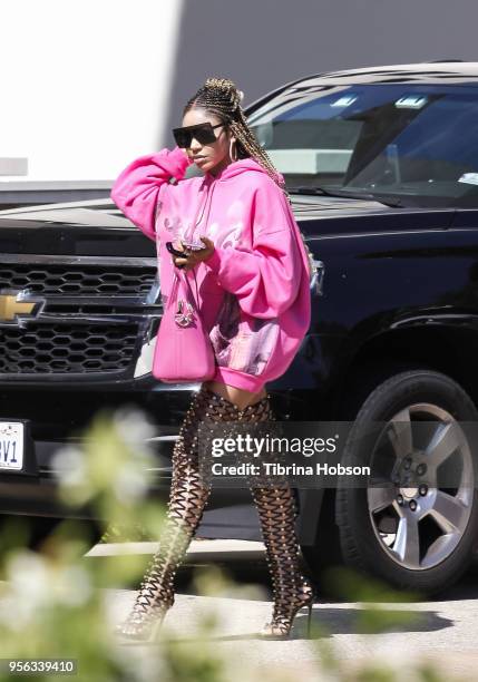 Dencia is seen shopping in Beverly Hills on May 8, 2018 in Beverly Hills, California.