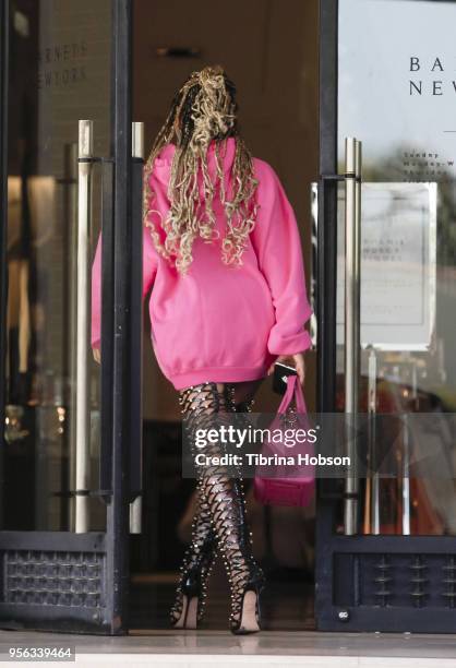 Dencia is seen shopping in Beverly Hills on May 8, 2018 in Beverly Hills, California.