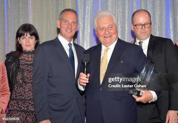 Chairman of Sony/ATV Music Publishing Marty Bandier accepts the Publisher of the Year award from BMI President & CEO Mike O'Neill onstage during 66th...