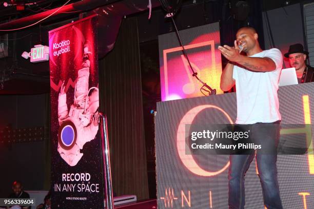 Producer Lomel performs onstage at the 'istandard Producer And Rapper Showcase' during The 2018 ASCAP "I Create Music" EXPO at Loews Hollywood Hotel...