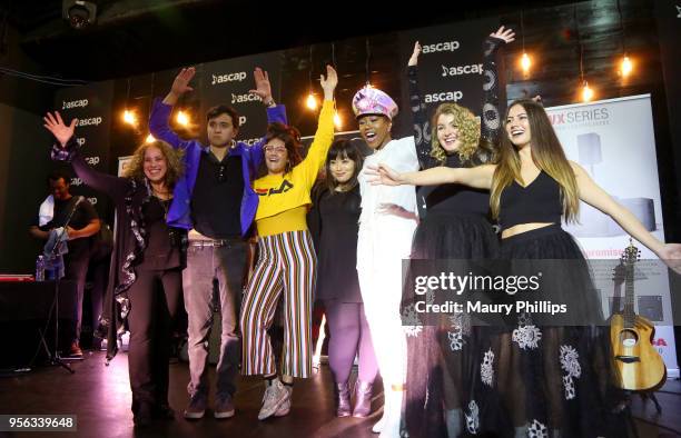 Singers Brittany Pfantz, Charles Calvet, Melissa Polinar, Priscilla Renea, Haley Gold and Spencer Bryant perform at the 'She Rocks" Showcase...