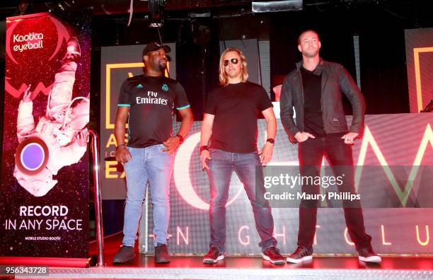 Host Courtney "Cizzurp" Carroll , Producer Keith Snow and Spencer Barnes performs onstage at the 'istandard Producer And Rapper Showcase' during The...