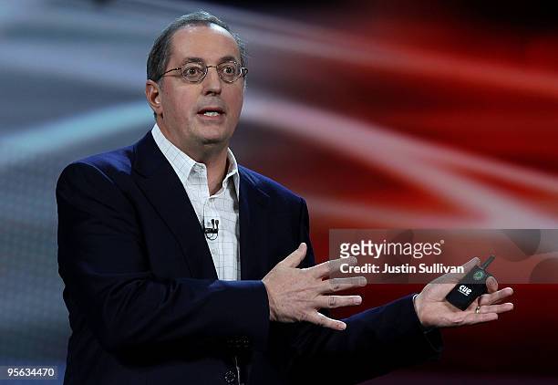 Intel President and CEO Paul Otellini delivers a keynote address during the 2010 International Consumer Electronics Show at the Las Vegas Hilton...