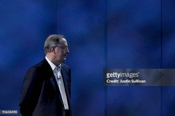 Intel President and CEO Paul Otellini pauses as he delivers a keynote address during the 2010 International Consumer Electronics Show at the Las...