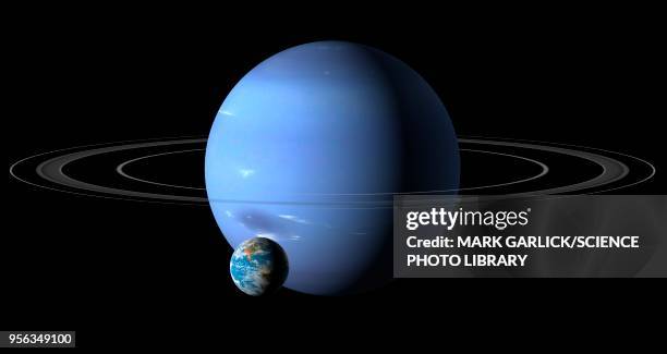 earth compared to neptune, illustration - ammonia stock illustrations