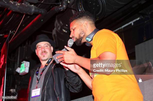 Don Gerard Di Napoli Jr. And Producer Bosco performs onstage during the 'istandard Producer And Rapper Showcase' at The 2018 ASCAP "I Create Music"...