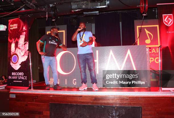 Host Courtney "Cizzurp" Carroll and Producer Rickshon perform onstage during the 'istandard Producer And Rapper Showcase' at The 2018 ASCAP "I Create...