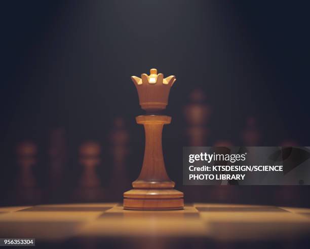 chess queen on board - chess piece stock pictures, royalty-free photos & images