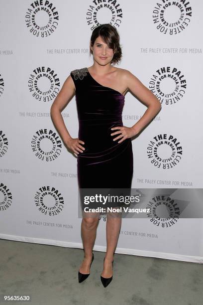 Cobie Smulders attends the "How I Met Your Mother" 100th episode party at The Paley Center for Media on January 7, 2010 in Beverly Hills, California.