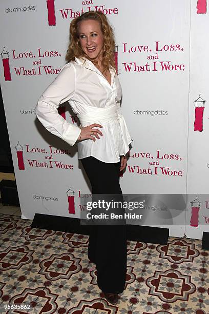 Actress Katie Finneran attends a party to welcome the newest cast members to "Love, Loss, And What I Wore" at Marseille on January 7, 2010 in New...