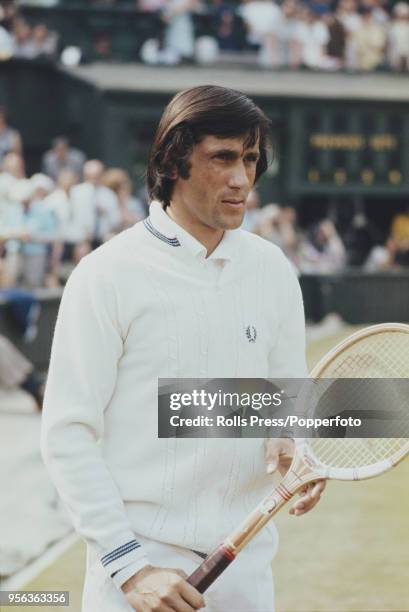 Romanian tennis player Ilie Nastase pictured prior to playing against Manuel Orantes of Spain in the semifinals of the Men's Singles tournament at...
