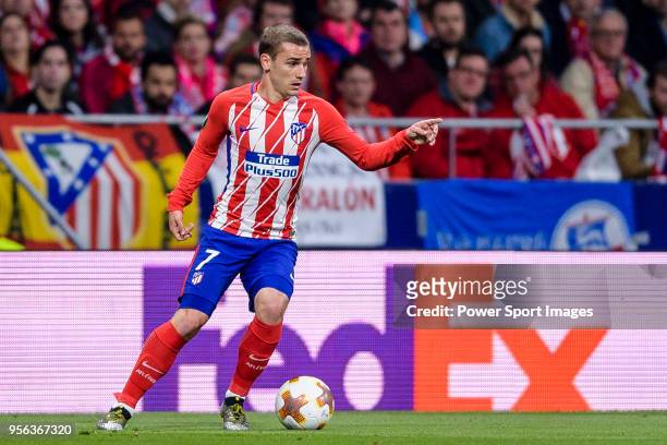Antoine Griezmann of Atletico de Madrid in action during the UEFA Europa League 2017-18 semi-finals match between Atletico de Madrid and Arsenal FC...