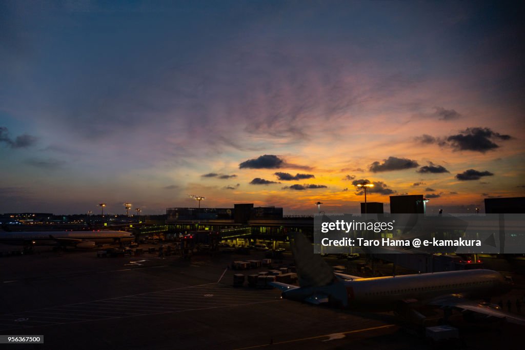 Morning sky on Changi Airport in Singapore